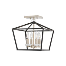 Load image into Gallery viewer, Stinson Semi-Flush Mount Ceiling Light in Black.
