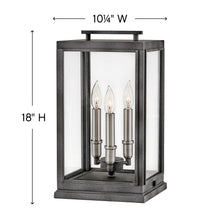 Load image into Gallery viewer, Sutcliffe Outdoor Pier Mount Light - line drawing.