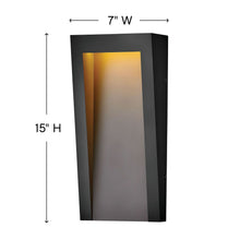 Load image into Gallery viewer, Taper Outdoor LED Wall Light - line drawing.