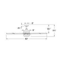 Load image into Gallery viewer, Turbine LED Ceiling Fan - line drawing.