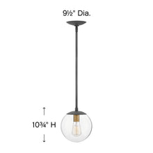 Load image into Gallery viewer, Warby Pendant Lightin in line drawing.