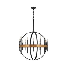 Load image into Gallery viewer, Wells Orb Chandelier in Weathered Brass.