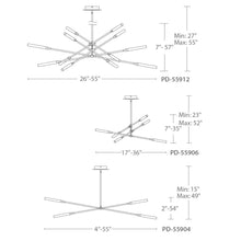 Load image into Gallery viewer, Houdini LED Pendant Light - line drawing.