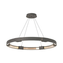 Load image into Gallery viewer, Aura LED Pendant Light in Natural Iron/Clear Glass.