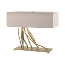 Load image into Gallery viewer, Brindille Table Lamp in Modern Brass/Flax.