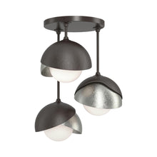 Load image into Gallery viewer, Brooklyn 3-Light Double Shade Semi Flush Mount Ceiling Light in Oil Rubbed Bronze/Sterling.