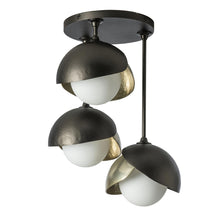 Load image into Gallery viewer, Brooklyn 3-Light Double Shade Semi Flush Mount Ceiling Light in Detail.