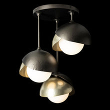 Load image into Gallery viewer, Brooklyn 3-Light Double Shade Semi Flush Mount Ceiling Light in Detail.