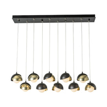 Load image into Gallery viewer, Brooklyn Linear LED Pendant Light in Black/Modern Brass.