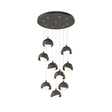 Load image into Gallery viewer, Brooklyn Standard Round Multi Light Pendant Light in Dark Smoke/Natural Iron (Standard).