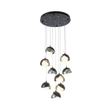 Load image into Gallery viewer, Brooklyn Standard Round Multi Light Pendant Light in Black/Sterling (Standard).