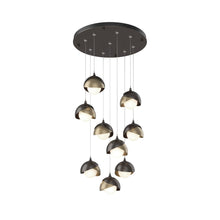 Load image into Gallery viewer, Brooklyn Standard Round Multi Light Pendant Light in Oil Rubbed Bronze/Soft Gold (Standard).