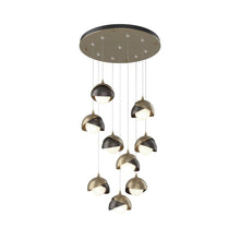 Load image into Gallery viewer, Brooklyn Standard Round Multi Light Pendant Light in Soft Gold/Oil Rubbed Bronze (Standard).