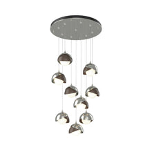 Load image into Gallery viewer, Brooklyn Standard Round Multi Light Pendant Light in Sterling/Bronze (Standard).