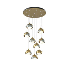 Load image into Gallery viewer, Brooklyn Standard Round Multi Light Pendant Light in Modern Brass/Vintage Platinum (Standard).