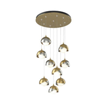Load image into Gallery viewer, Brooklyn Standard Round Multi Light Pendant Light in Modern Brass/Sterling (Standard).