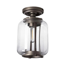 Load image into Gallery viewer, Fairwinds Outdoor Semi Flush Mount Ceiling Light in Coastal Oil Rubbed Bronze.