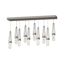 Load image into Gallery viewer, Link Rectangular LED Multi Light Pendant Light in Dark Smoke/Clear Bubble Glass (Standard).