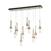 Load image into Gallery viewer, Link Rectangular LED Multi Light Pendant Light in Modern Brass/Clear Bubble Glass (Standard).