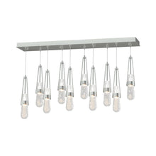 Load image into Gallery viewer, Link Rectangular LED Multi Light Pendant Light in Vintage Platinum/Clear Bubble Glass (Standard).