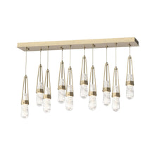 Load image into Gallery viewer, Link Rectangular LED Multi Light Pendant Light in Soft Gold/Clear/White Threading Glass (Standard).