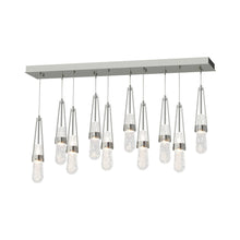 Load image into Gallery viewer, Link Rectangular LED Multi Light Pendant Light in Sterling/Clear Bubble Glass (Standard).