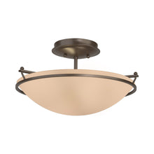 Load image into Gallery viewer, Plain Semi Flush Mount Ceiling Light in Bronze/Sand Glass (Small).