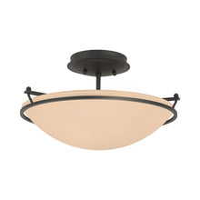 Load image into Gallery viewer, Plain Semi Flush Mount Ceiling Light in Black/Sand Glass (Small).