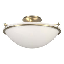 Load image into Gallery viewer, Plain Semi Flush Mount Ceiling Light in Soft Gold/Opal Glass (Large).