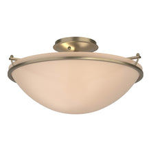 Load image into Gallery viewer, Plain Semi Flush Mount Ceiling Light in Soft Gold/Sand Glass (Large).