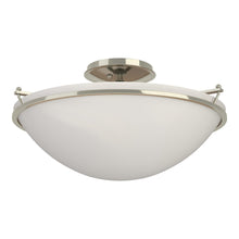 Load image into Gallery viewer, Plain Semi Flush Mount Ceiling Light in Sterling/Opal Glass (Large).