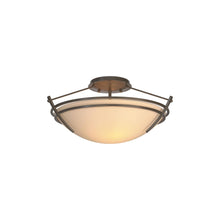 Load image into Gallery viewer, Presidio Tryne Semi Flush Mount Ceiling Light in Dark Smoke/Sand Glass (7.7-Inch).