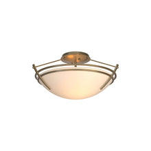 Load image into Gallery viewer, Presidio Tryne Semi Flush Mount Ceiling Light in Soft Gold/Opal Glass (7.7-Inch).
