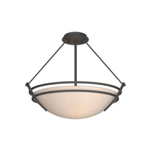 Load image into Gallery viewer, Presidio Tryne Semi Flush Mount Ceiling Light in Natural Iron/Sand Glass (16.8-Inch).