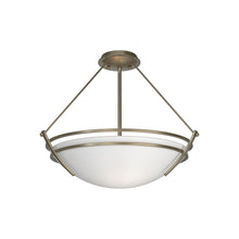 Load image into Gallery viewer, Presidio Tryne Semi Flush Mount Ceiling Light in Soft Gold/Opal Glass (16.8-Inch).