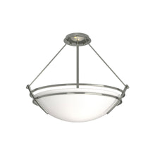Load image into Gallery viewer, Presidio Tryne Semi Flush Mount Ceiling Light in Sterling/Opal Glass (16.8-Inch).
