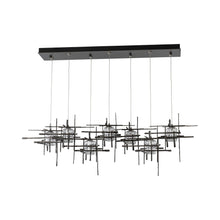 Load image into Gallery viewer, Tura Linear Pendant Light in Dark Smoke/Seeded Clear Glass (Standard).
