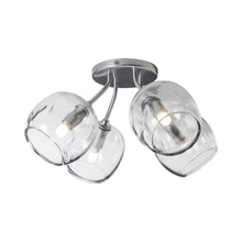 Load image into Gallery viewer, Ume Multi Light Semi Flush Ceiling Light in Sterling/Clear Glass (4-Light).