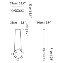 Load image into Gallery viewer, Hubble Bubble Chandelier - line drawing.