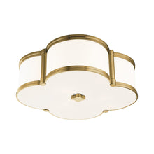 Load image into Gallery viewer, Chandler Flush Mount Ceiling Light in Aged Brass.