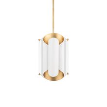 Load image into Gallery viewer, Banks Pendant Light in Gold Leaf/White.