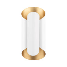 Load image into Gallery viewer, Banks Wall Light in Gold Leaf/White.