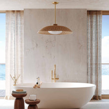 Load image into Gallery viewer, Delano Pendant Light in bathroom.