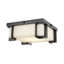 Load image into Gallery viewer, Delmar LED Flush Mount Ceiling Light in Old Bronze.