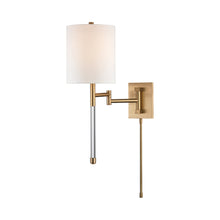 Load image into Gallery viewer, Englewood Wall Light in Aged Brass.