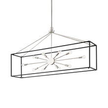 Load image into Gallery viewer, Glendale 10-Light Chandelier in Polished Nickel/Black.