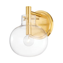Load image into Gallery viewer, Hempstead Wall Light in Aged Brass.