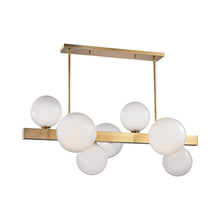 Load image into Gallery viewer, Hinsdale Linear Pendant Light in Aged Brass.