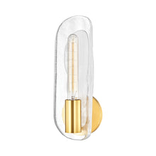 Load image into Gallery viewer, Hopewell Wall Light in Aged Brass.