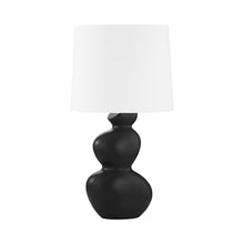 Load image into Gallery viewer, Kingsley Table Lamp in Aged Brass/Ceramic Satin Black.